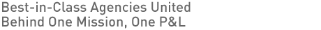 Best-in-Class Agencies United Behind One Mission, One P&L